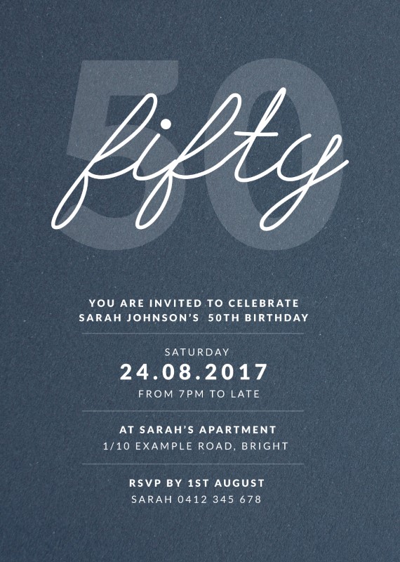 Whats My Age Again Birthday Invitations - White Ink design preview