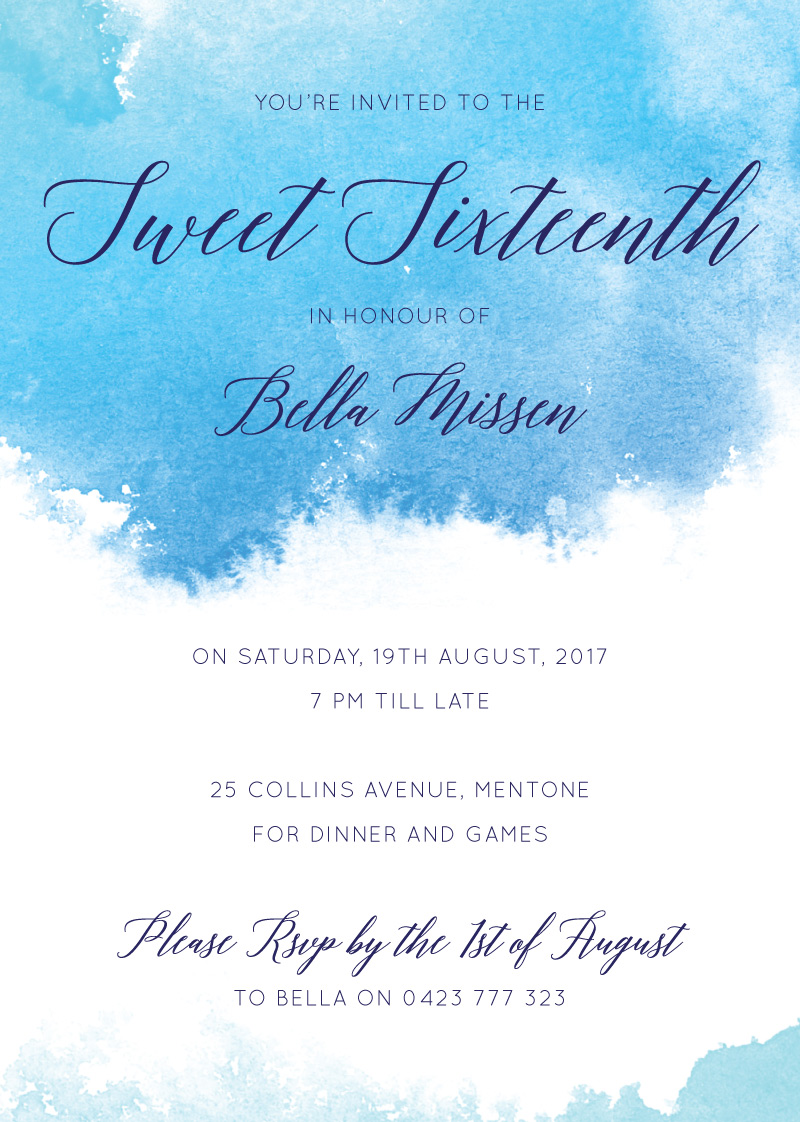 Sweet Sixteen Frozen Invitation - Birthday Invitations