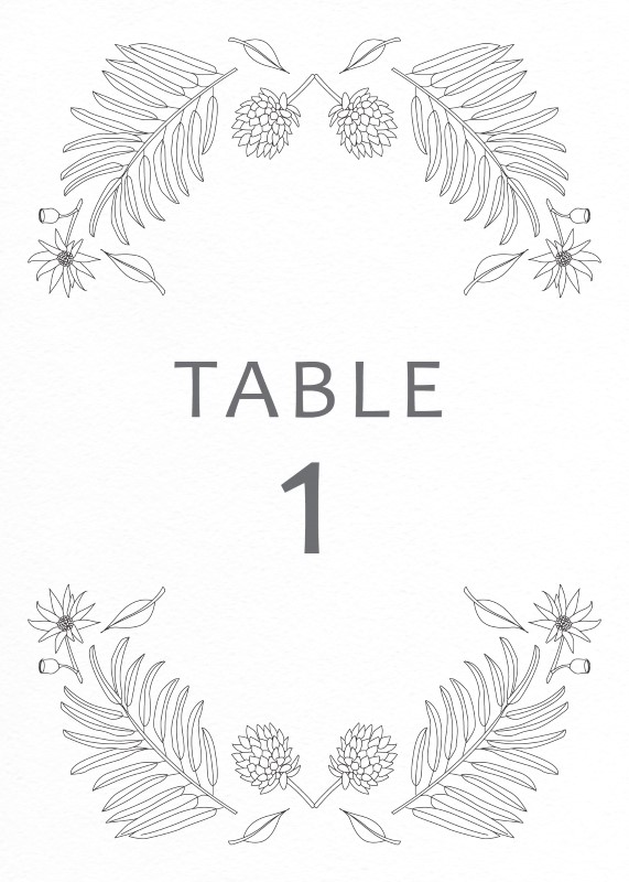 Australian Native Colour In - Table Numbers