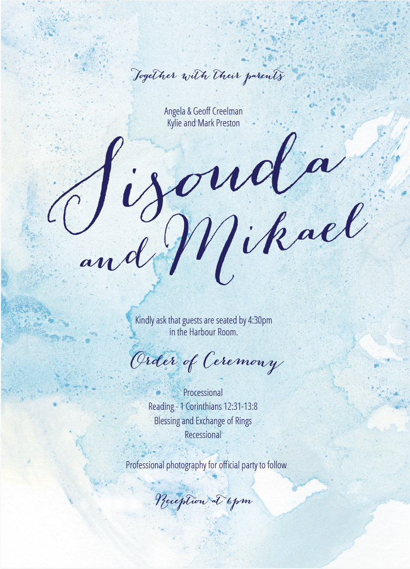 Splash Wedding Programs - Digital Printing design preview