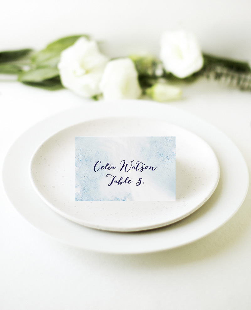 Splash Wedding Place Cards - Digital Printing design preview