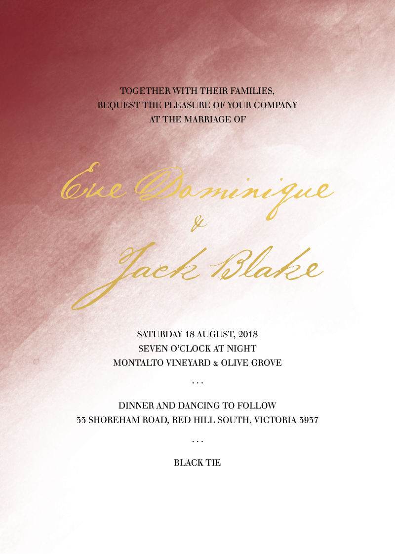 Maroon Love - Wedding Invitations