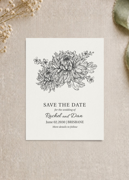 Bluemchen save the date card design from Paperlust.