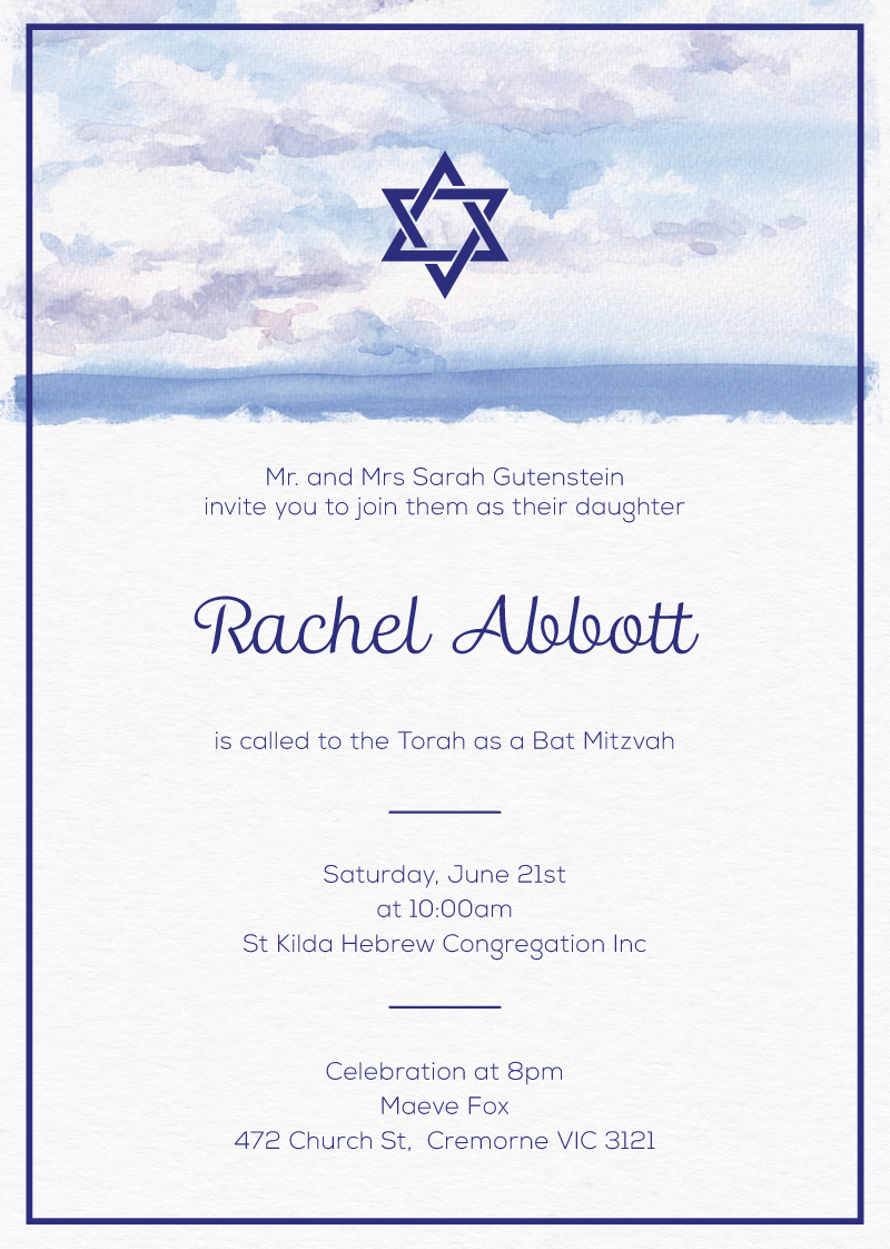 The Day Bar & Bat Mitzvah Invitations - Digital Printing design preview