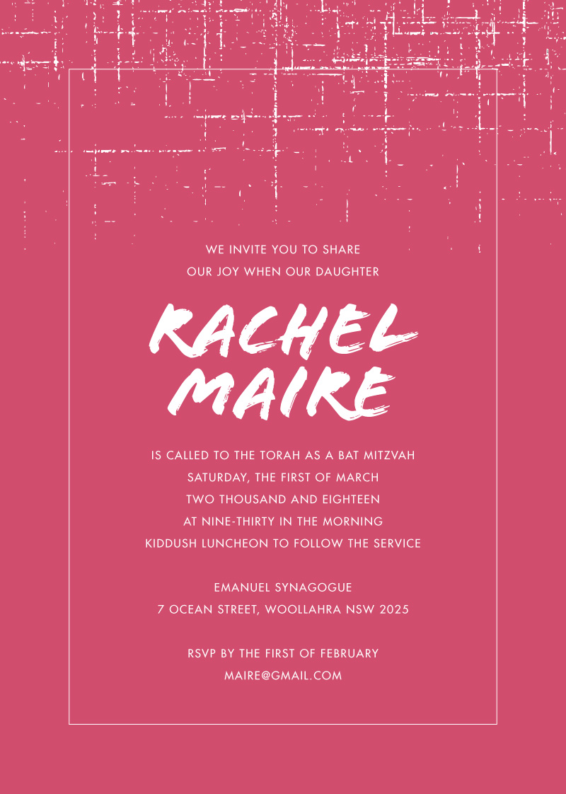 Abstract Speckle Bar & Bat Mitzvah Invitations - Digital Printing design preview