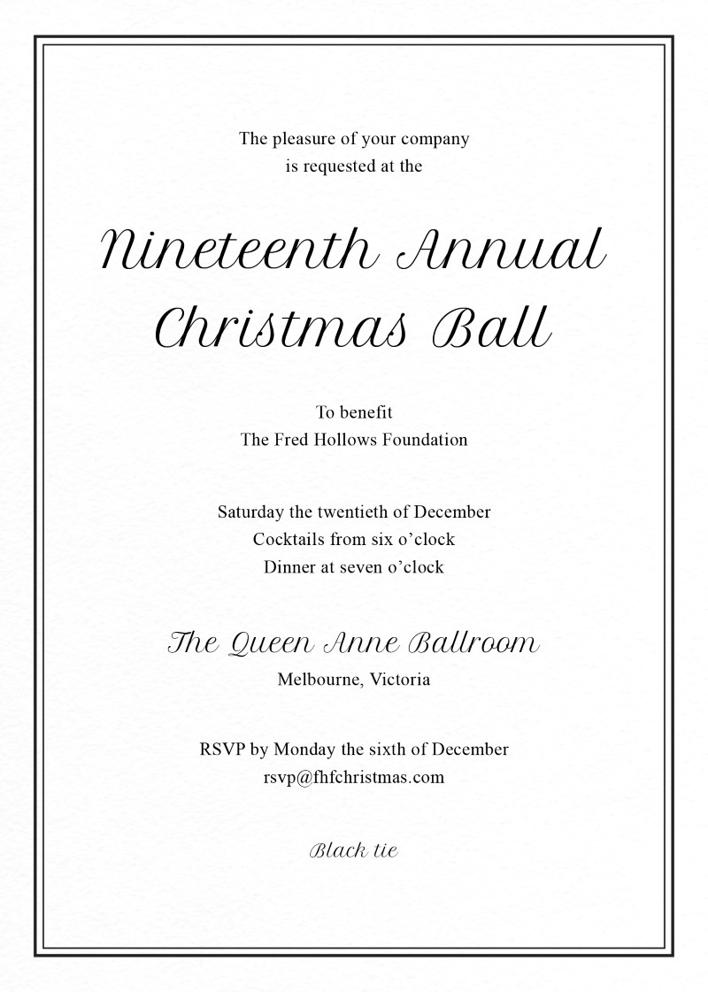 Double Border Corporate Event Invitations - Letterpress design preview