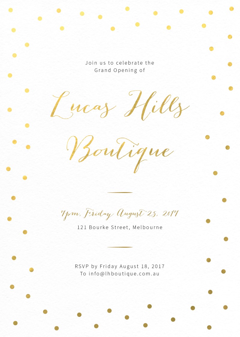 Goldie Dots - Corporate Event Invitations