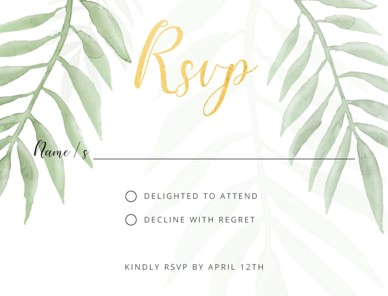 Forest Walk RSVP Cards - Flat Foil design preview