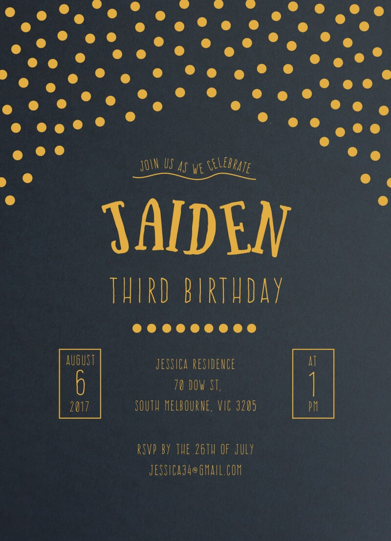 Gold Foil Confetti Patterns Birthday Invitations - Colour Stock + Foil design preview