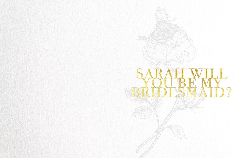 Floral Bridesmaid Bridesmaid Cards - Flat Foil design preview