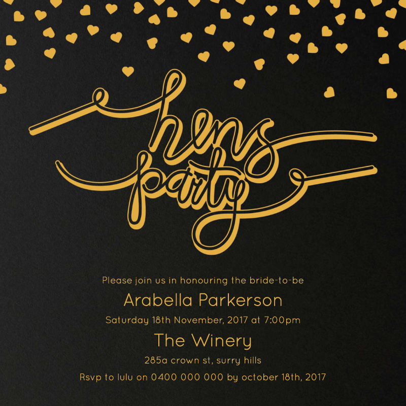 Classic Confetti Bridal Shower Invitations - Colour Stock + Foil design preview