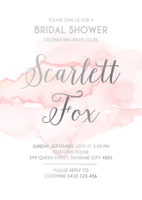 Pink Clouds Bridal Shower Invitations - Foil Stamp design preview