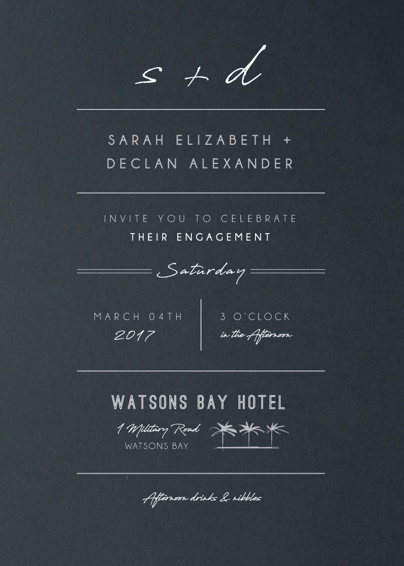 Watsons Bay Hotel - Engagement Invitations