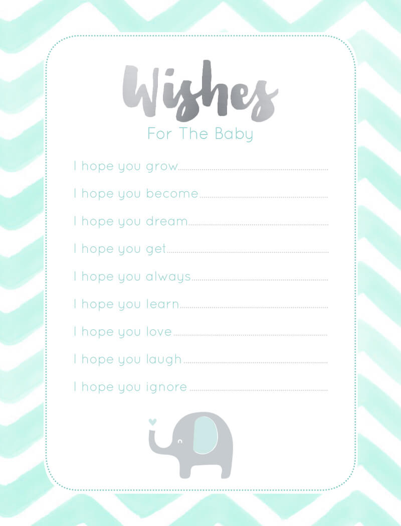 Elephant Baby Games Baby Shower Games - Foil Stamp design preview