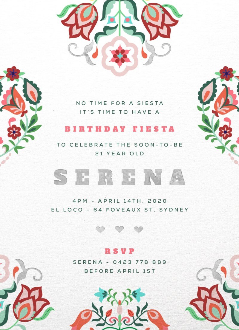 Fiesta - Birthday Invitations