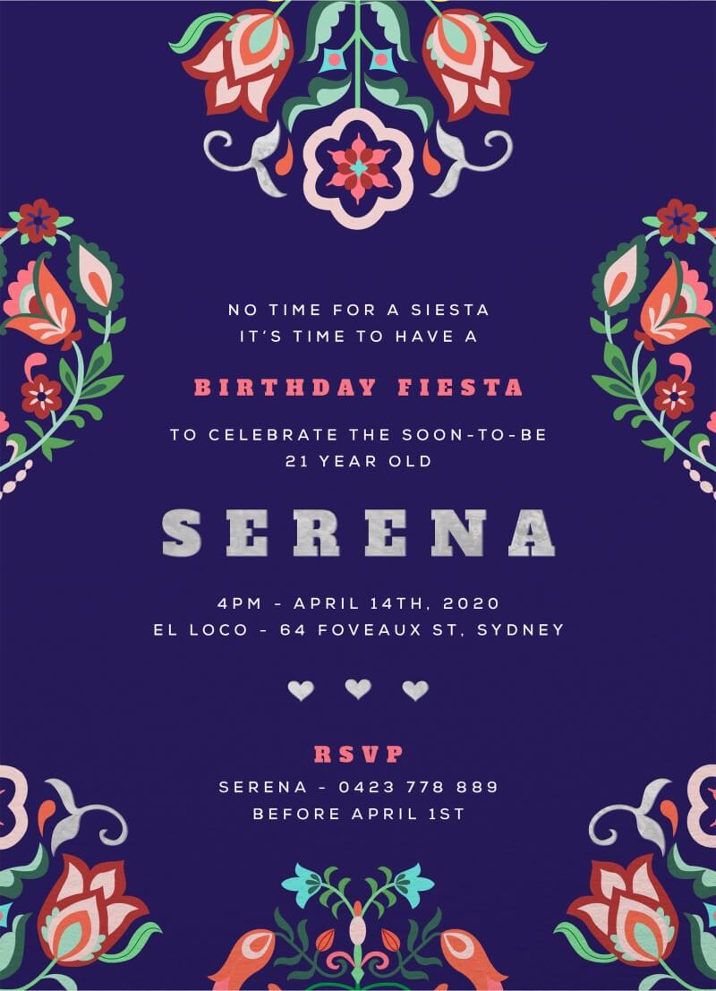 Fiesta Invitation - Birthday Invitations