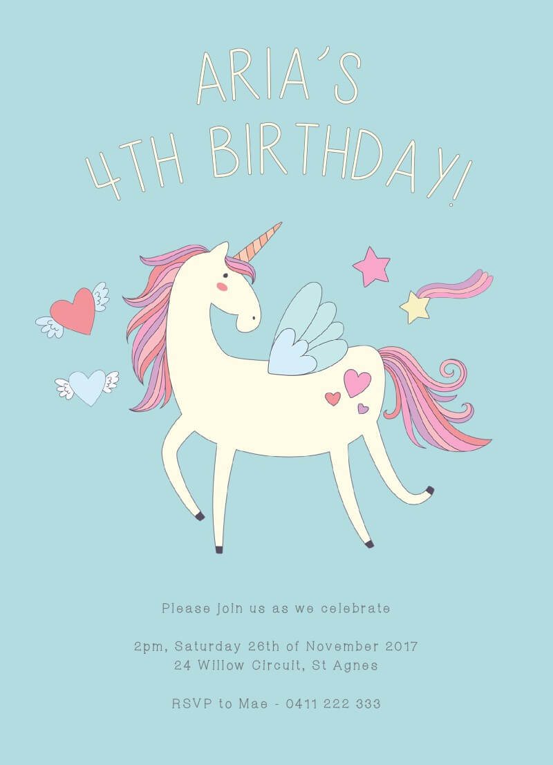Me and my Unicorn - Birthday Invitations