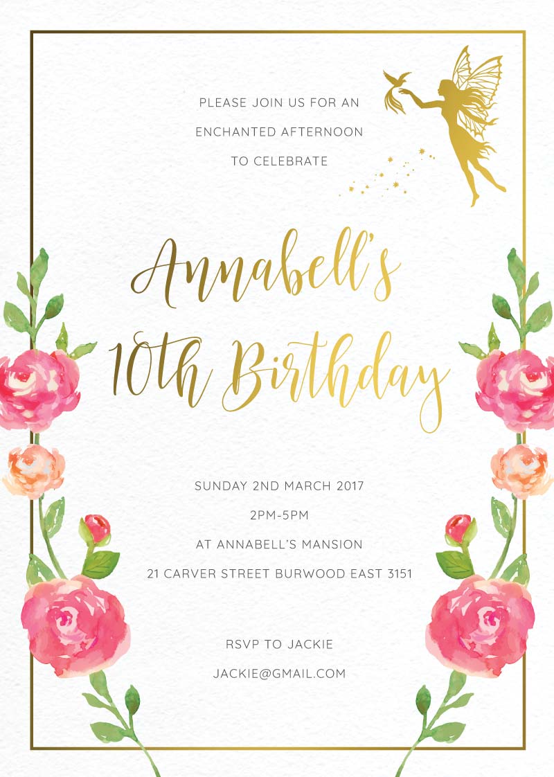 Enchanted Birthday Invitations - Metallic Prints design preview