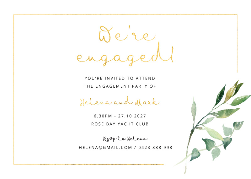 Garden Window Engagement Invitations - Foil Stamp design preview