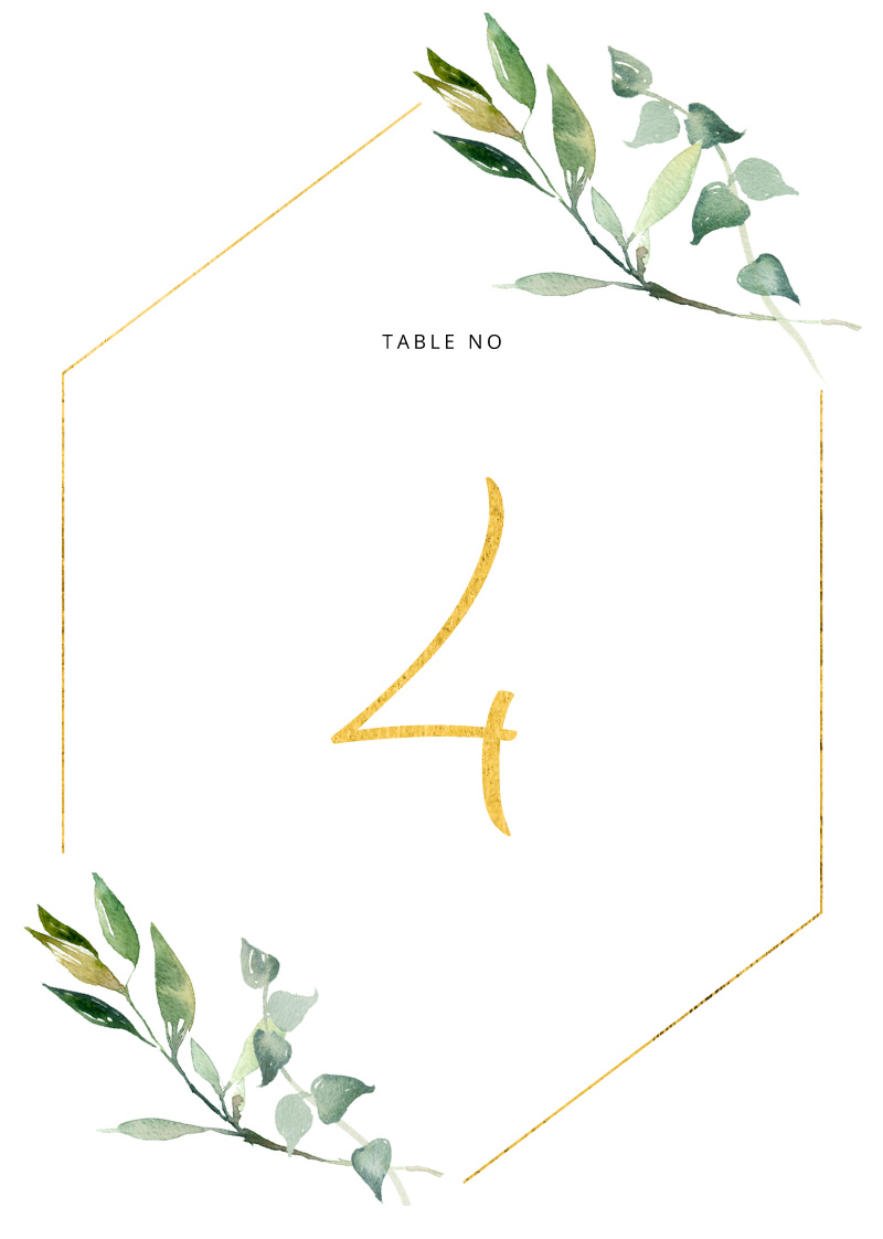 Garden Window Table Numbers - Flat Foil design preview