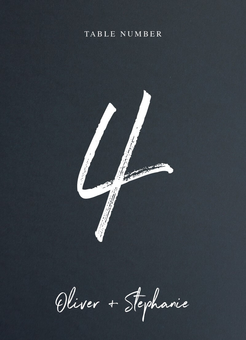 Moira Hughes Couture Table Numbers - White Ink design preview