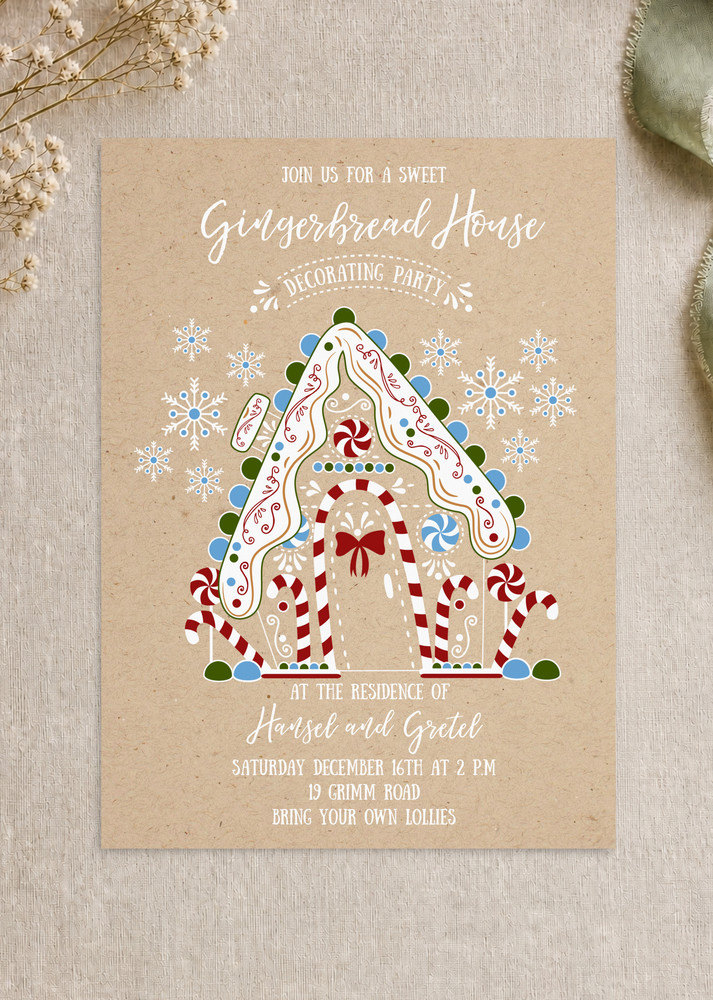 Lebkuchenhaus - Christmas Party Invitations