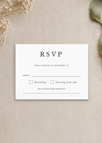 Black and White RSVP card design from Paperlust.