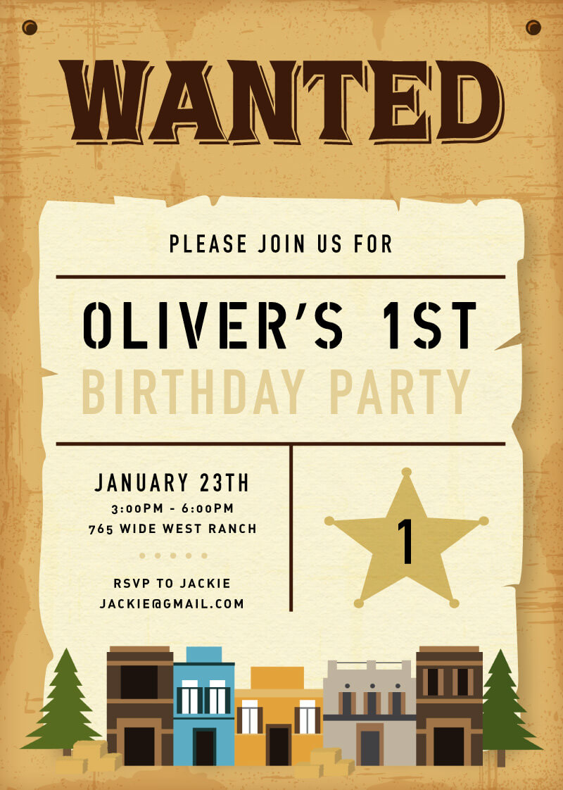 Western Birthday Invitations - Digital Printing design preview
