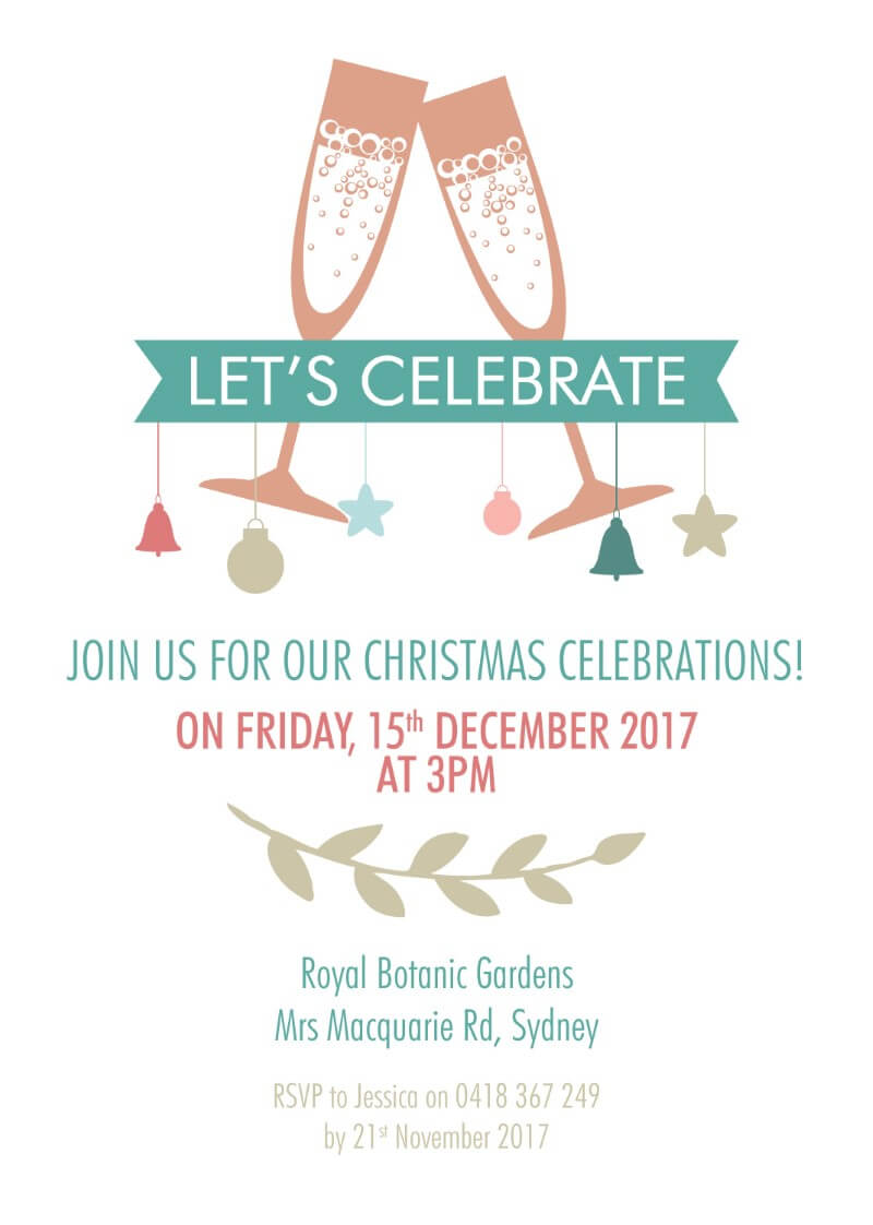 Lets Celebrate Christmas Party Invitations - Digital Printing design preview