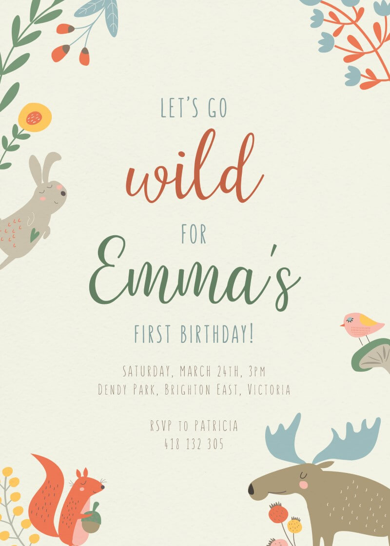 Animal's Party - Birthday Invitations