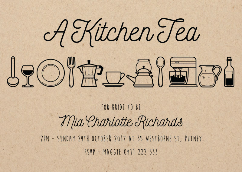 A Kitchen Tea Bridal Shower Invitations - Digital Printing design preview