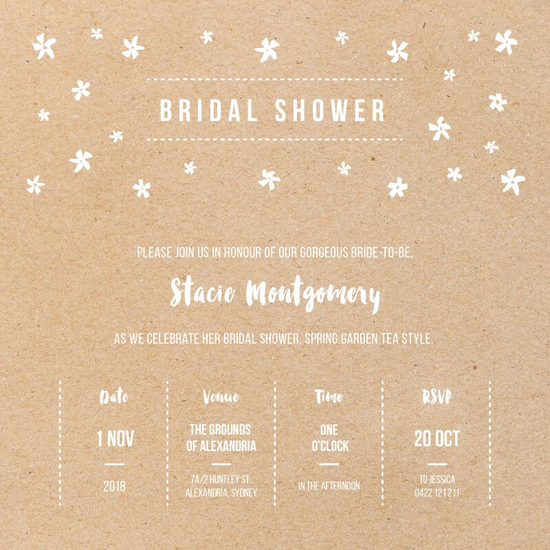 Spring jasmine in bloom - Bridal Shower Invitations