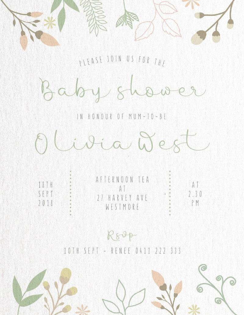 Flower Buds - Baby Shower Invitations