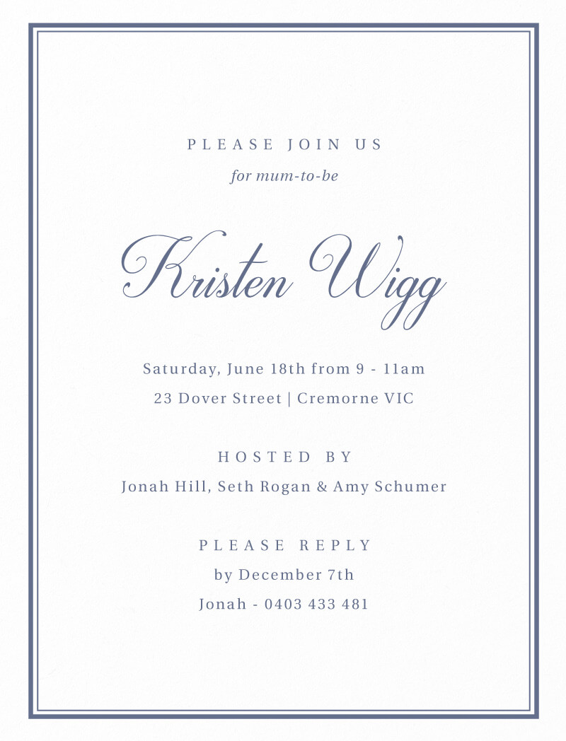 Simple Melody Baby Shower Invitations - Letterpress design preview