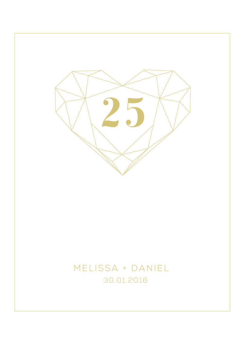 Diamond Love Table Numbers - Digital Printing design preview
