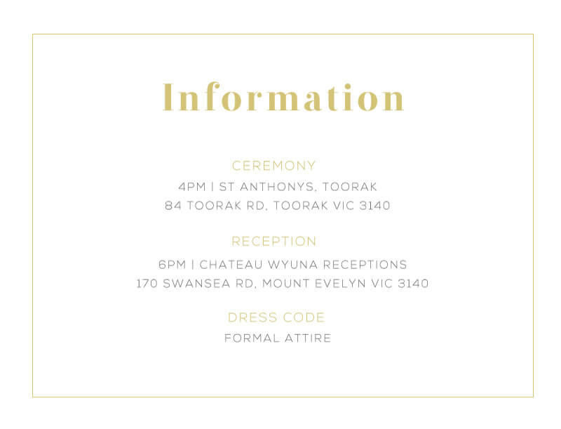 Diamond Love Information Cards - Foil Stamp design preview