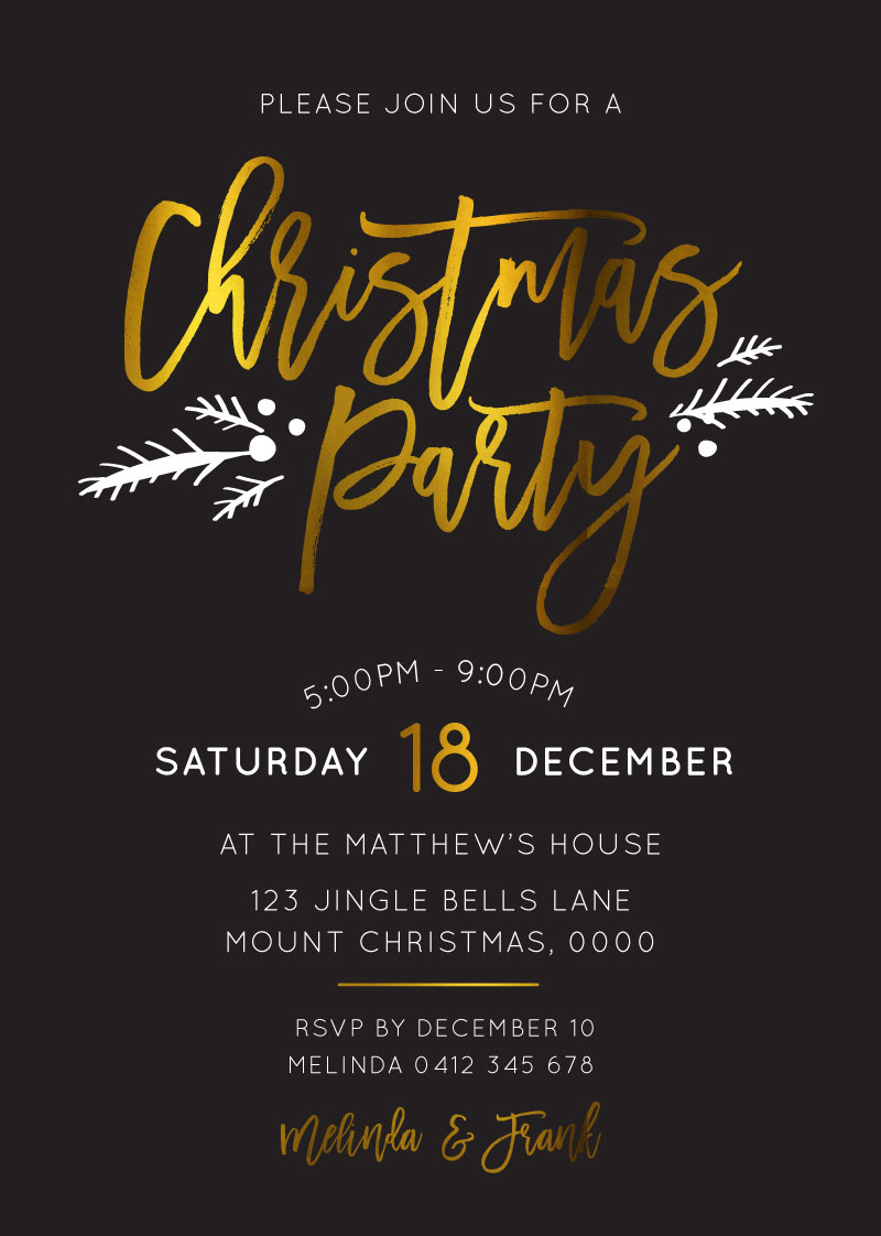 FESTIVE CHRISTMAS PARTY - Christmas Party Invitations