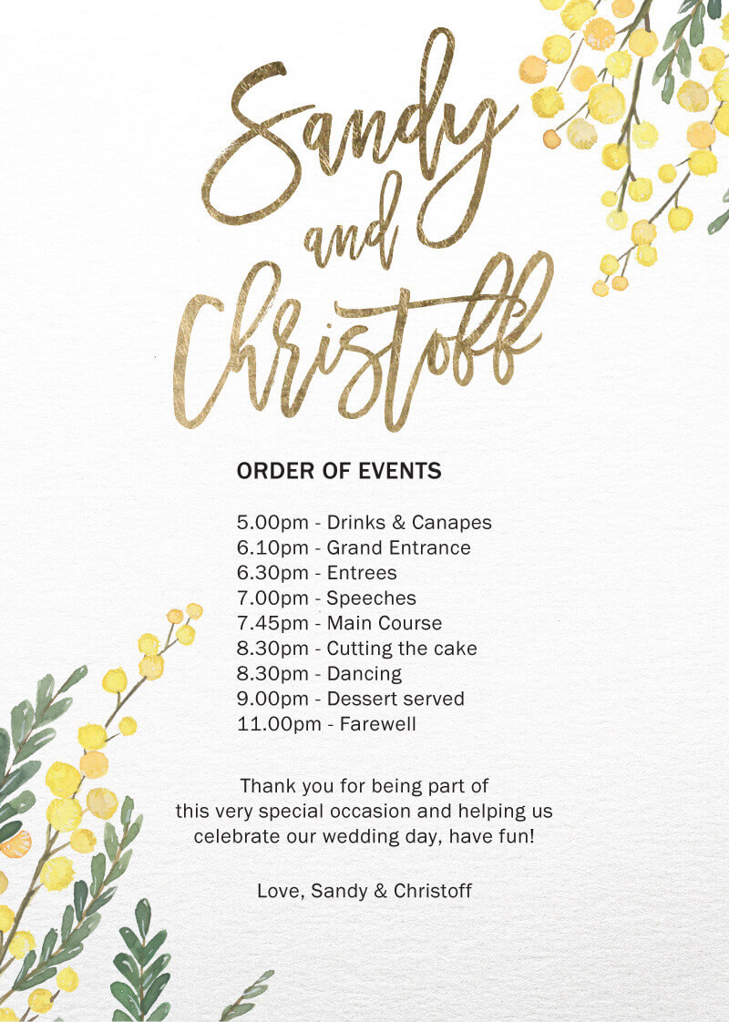 Golden Native Wedding Programs - Foil Stamp design preview