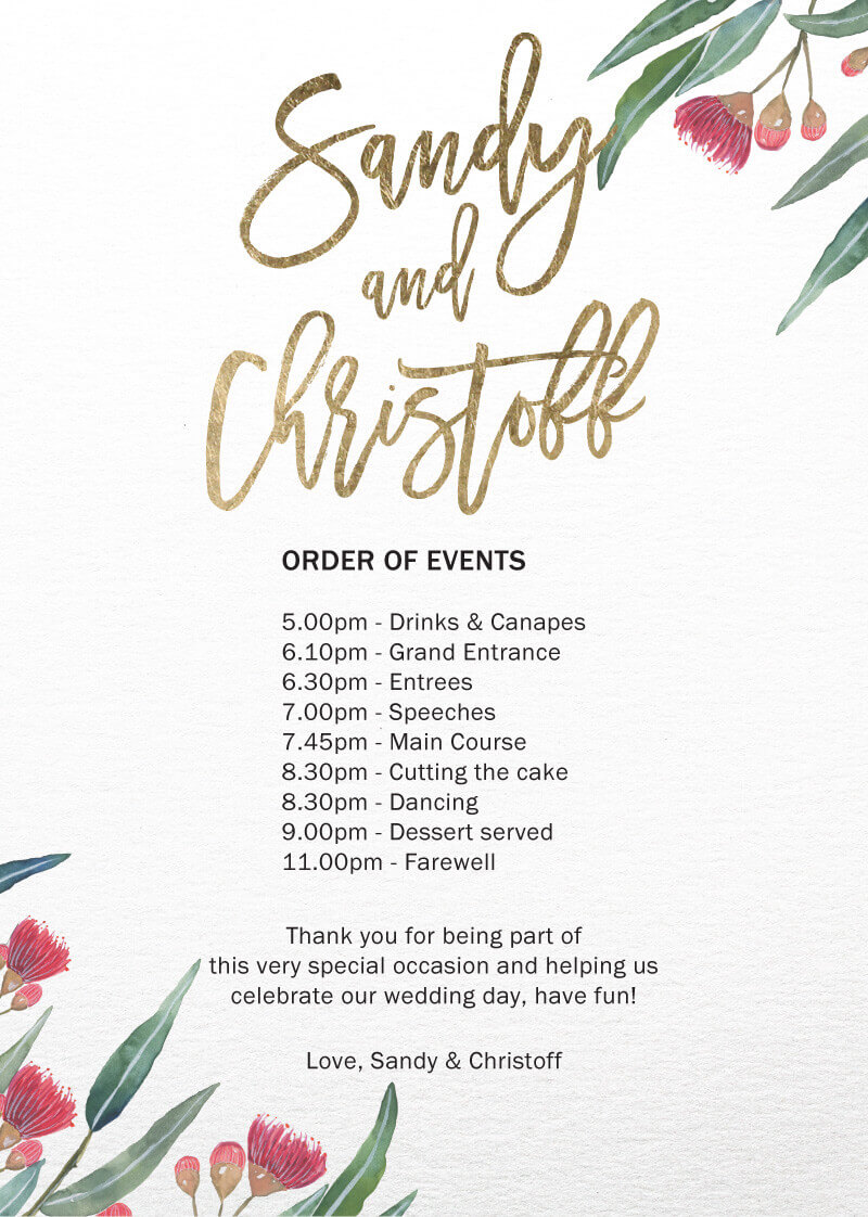 Golden Native Wedding Programs - Metallic Prints design preview