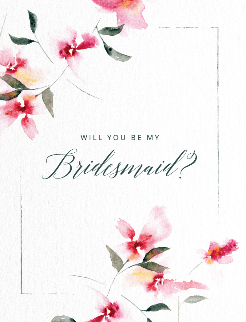 Floral Bridesmaid - Greeting Cards
