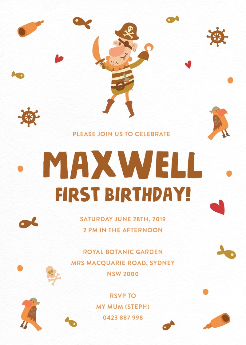 Ahoy Maties - Birthday Invitations