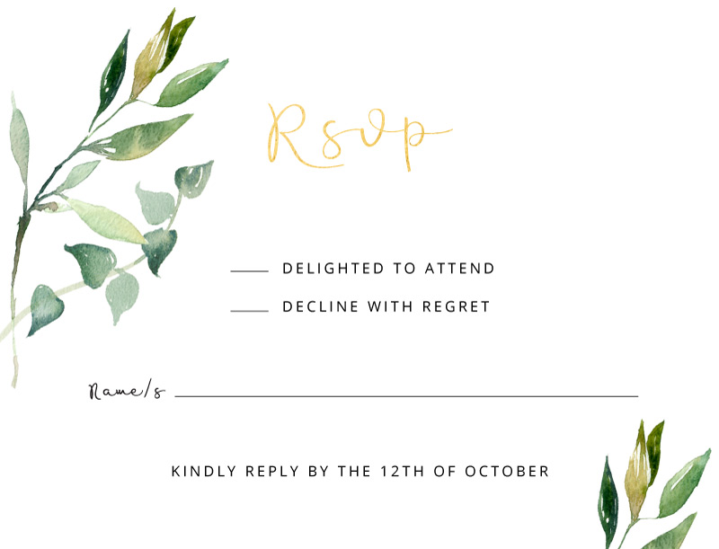 Garden Window RSVP Cards - Flat Foil design preview