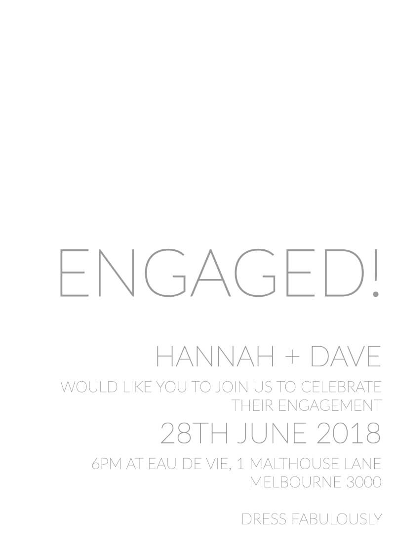 Customise Page Of Narrow Digital Printing Engagement Invitations