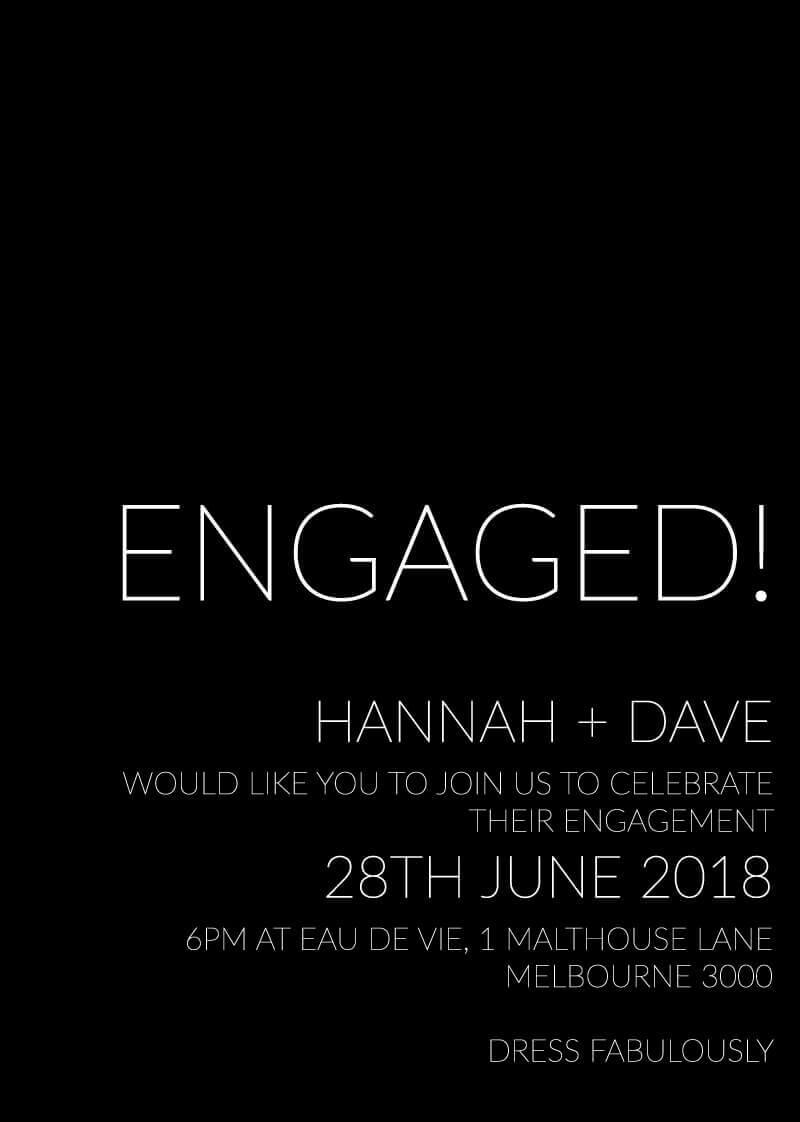 Narrow Engagement Invitations - White Ink design preview