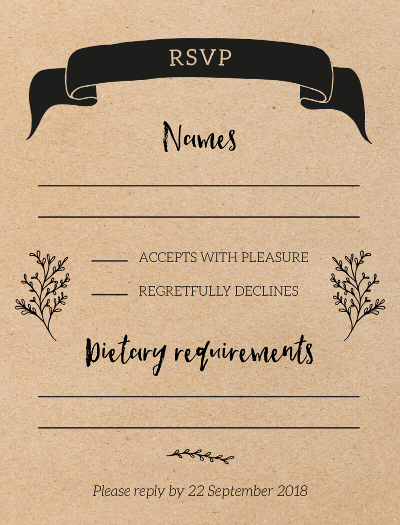 A Touch of Rustic - RSVP Cards