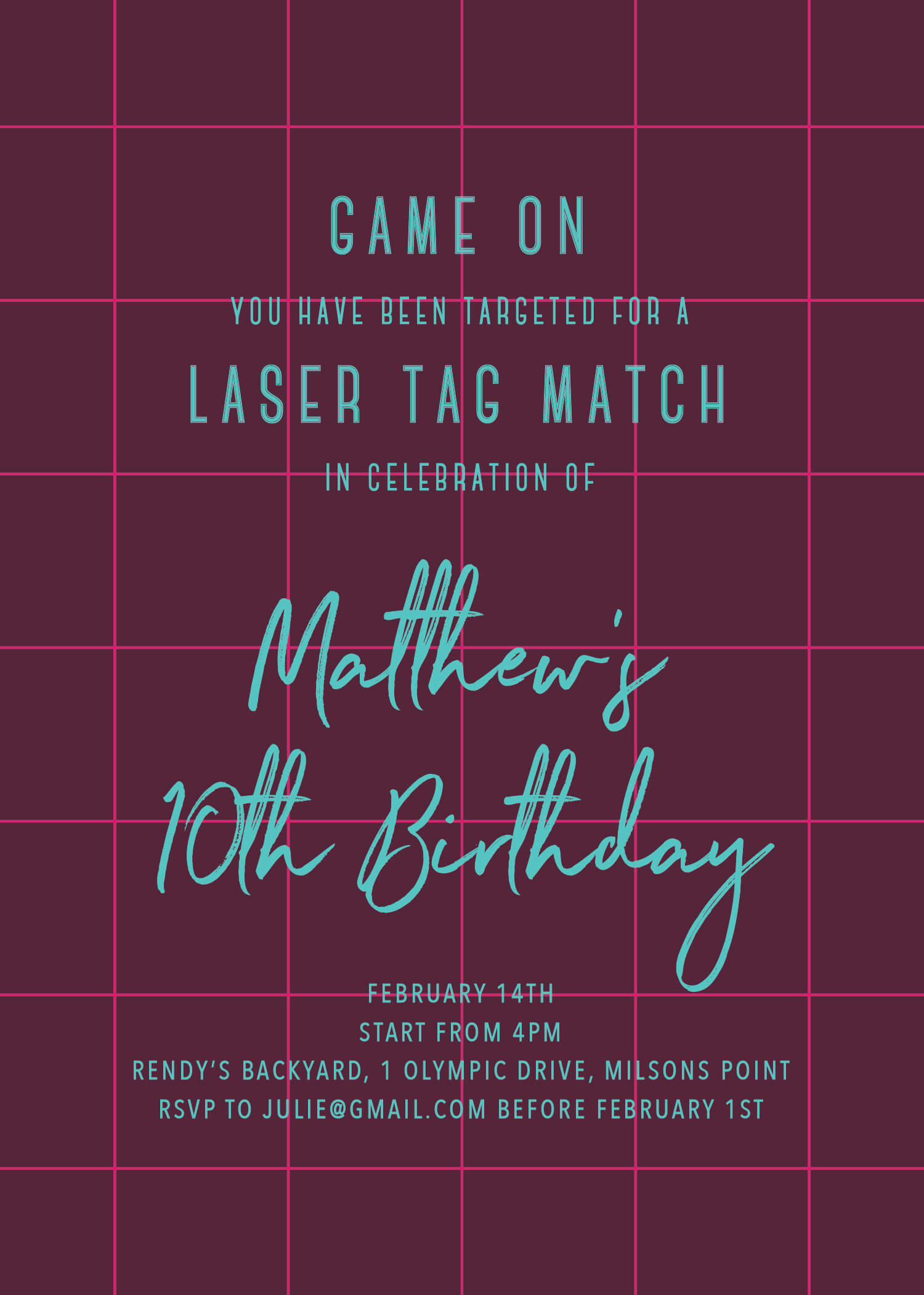 Laser Tag Birthday Invitations - Digital Printing design preview
