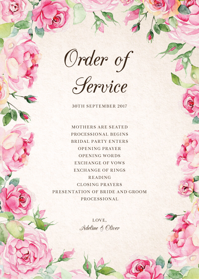 Good Spring Wedding Programs - Digital Printing design preview