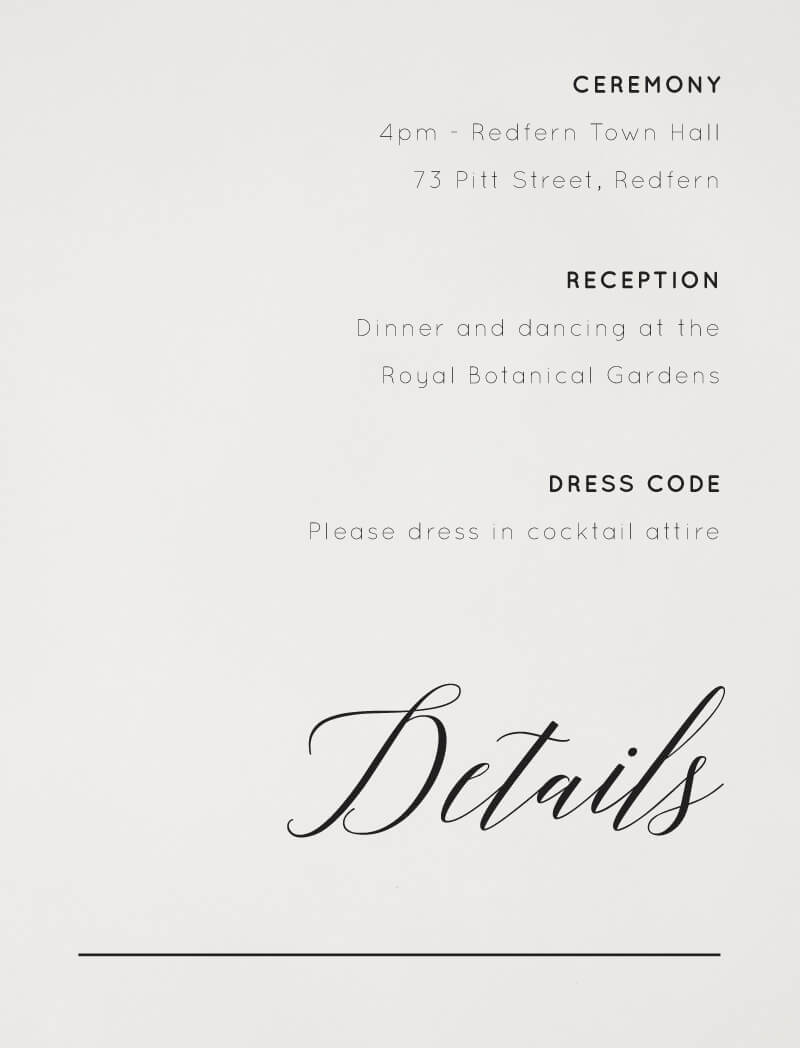 On The Day Information Cards - Digital Printing design preview