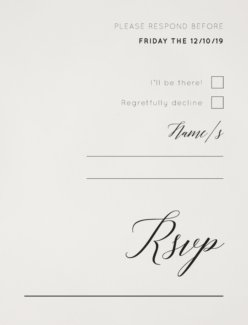 On The Day RSVP Cards - Digital Printing design preview