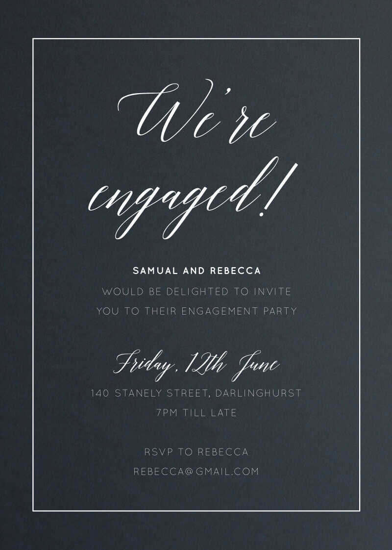 On The Day Engagement Invitations - White Ink design preview